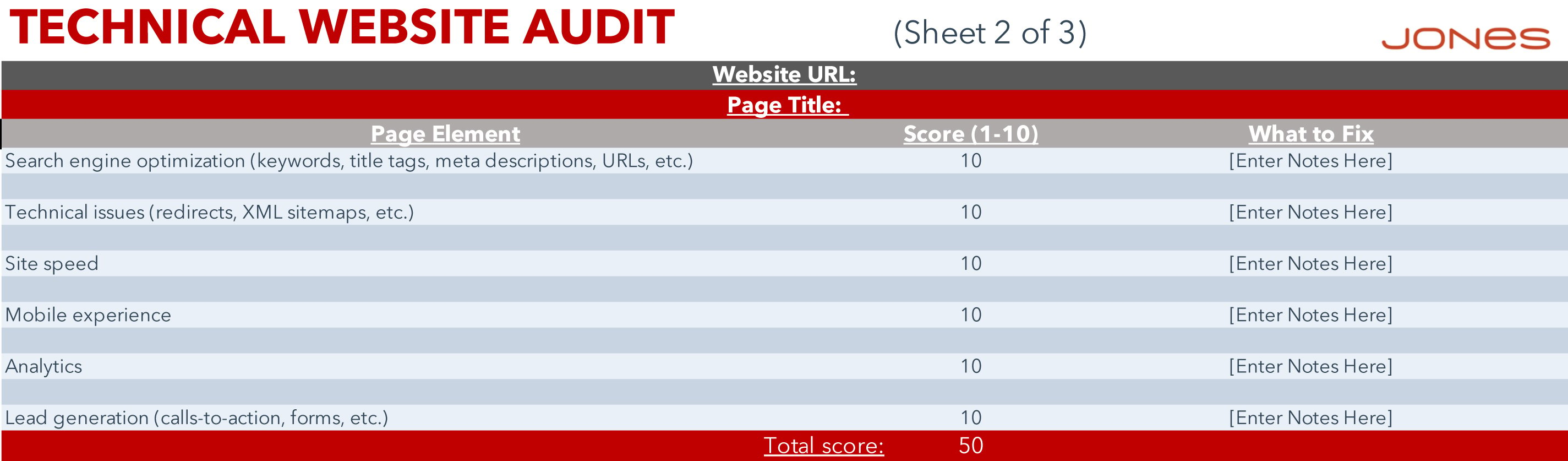 JONES Website Redesign Audit Template-technical