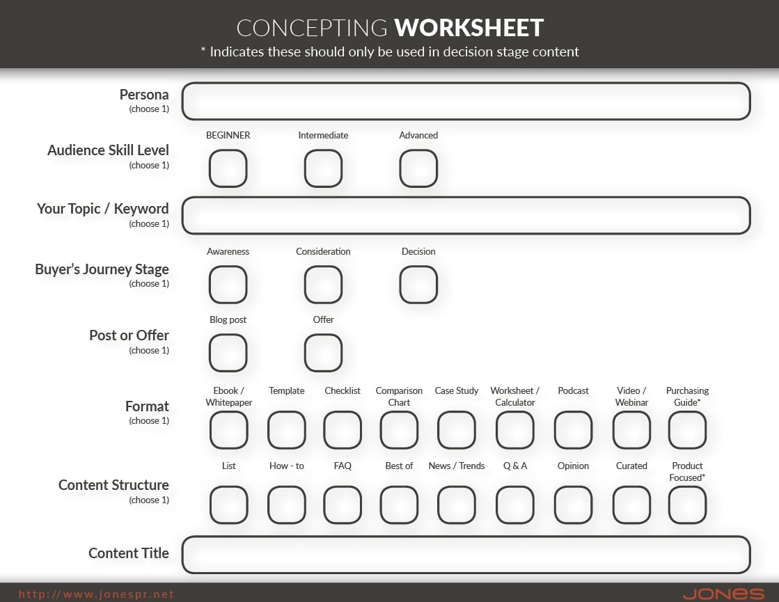 Concepting Worksheet