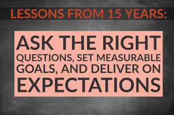 Lessons From 15 Years_ Ask The Right Questions, Set Measurable Goals, And Deliver On Expectations
