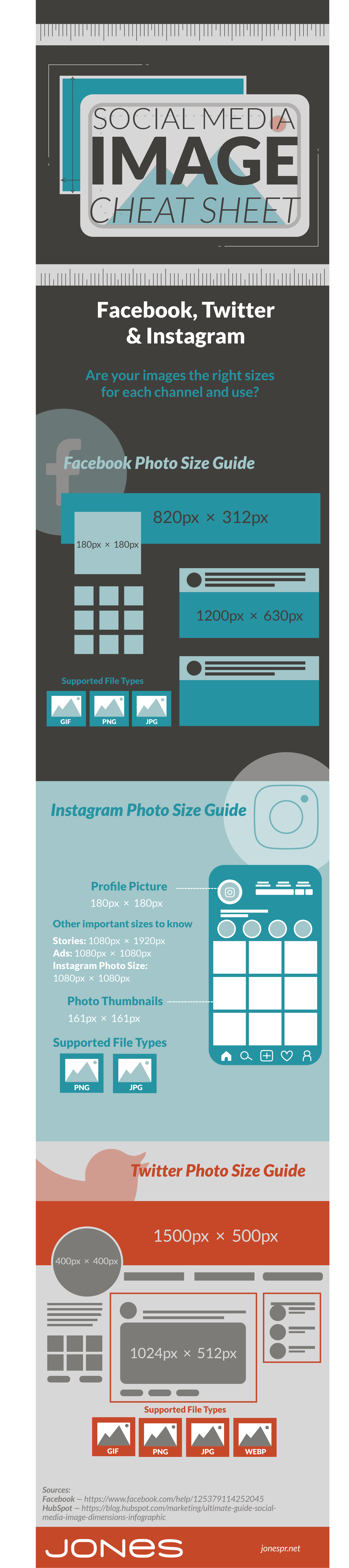 Social Media Image Size Cheat Sheet (infographic)